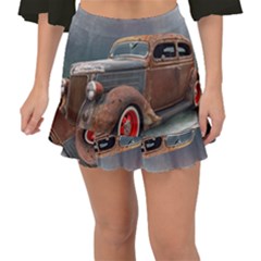 Auto Old Car Automotive Retro Fishtail Mini Chiffon Skirt by Sudhe