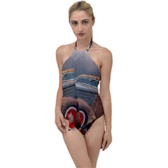 Auto Old Car Automotive Retro Go With The Flow One Piece Swimsuit by Sudhe