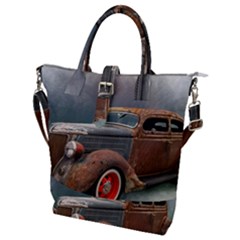 Auto Old Car Automotive Retro Buckle Top Tote Bag by Sudhe