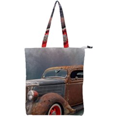 Auto Old Car Automotive Retro Double Zip Up Tote Bag by Sudhe