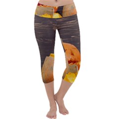 Old Crumpled Pumpkin Capri Yoga Leggings by rsooll