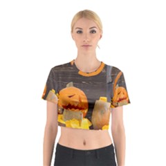 Old Crumpled Pumpkin Cotton Crop Top by rsooll