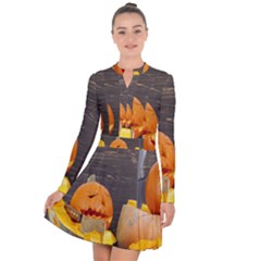 Old Crumpled Pumpkin Long Sleeve Panel Dress by rsooll