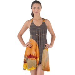 Old Crumpled Pumpkin Show Some Back Chiffon Dress by rsooll