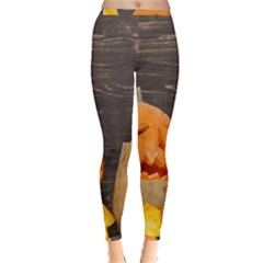 Old Crumpled Pumpkin Inside Out Leggings by rsooll