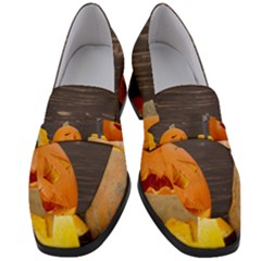 Old Crumpled Pumpkin Women s Chunky Heel Loafers