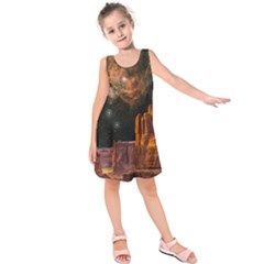 Geology Sand Stone Canyon Kids  Sleeveless Dress by Sudhe