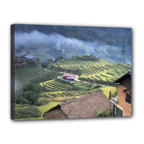 Rock Scenery The H Mong People Home Canvas 16  X 12  (stretched) by Sudhe