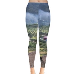 Rock Scenery The H Mong People Home Leggings  by Sudhe