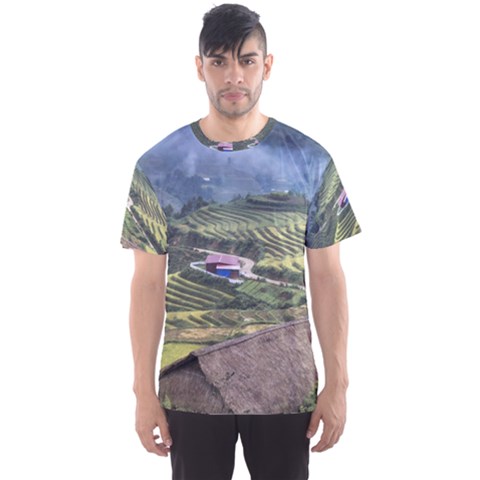 Rock Scenery The H Mong People Home Men s Sports Mesh Tee by Sudhe