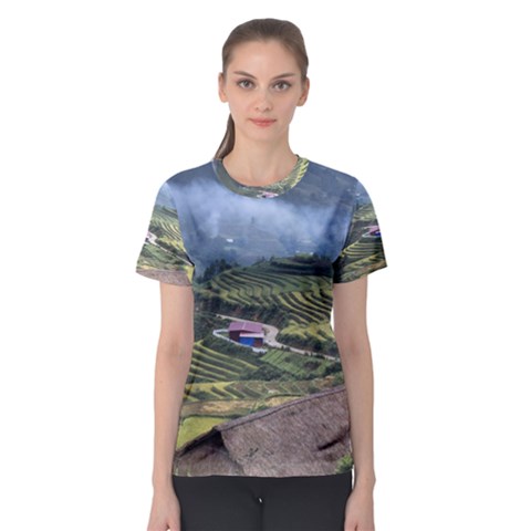 Rock Scenery The H Mong People Home Women s Sport Mesh Tee by Sudhe