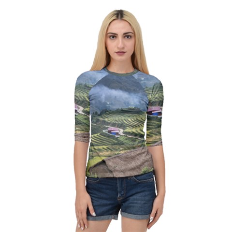 Rock Scenery The H Mong People Home Quarter Sleeve Raglan Tee by Sudhe