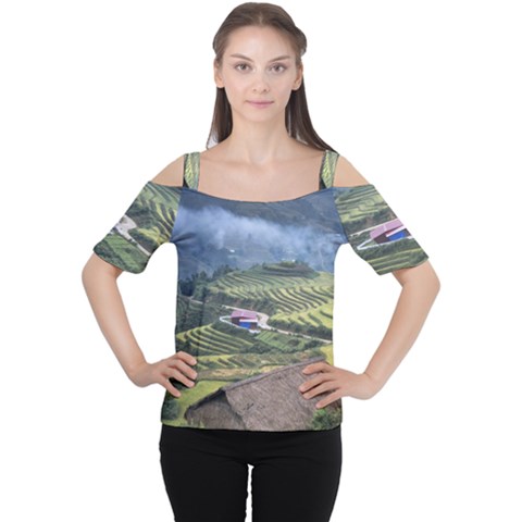 Rock Scenery The H Mong People Home Cutout Shoulder Tee by Sudhe