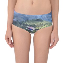 Rock Scenery The H Mong People Home Mid-waist Bikini Bottoms by Sudhe