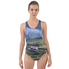 Rock Scenery The H Mong People Home Cut-out Back One Piece Swimsuit by Sudhe