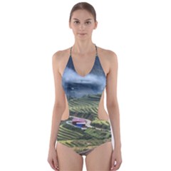 Rock Scenery The H Mong People Home Cut-out One Piece Swimsuit by Sudhe