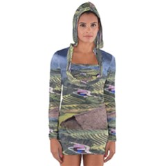 Rock Scenery The H Mong People Home Long Sleeve Hooded T-shirt by Sudhe