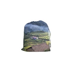 Rock Scenery The H Mong People Home Drawstring Pouch (xs) by Sudhe