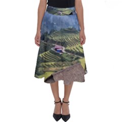 Rock Scenery The H Mong People Home Perfect Length Midi Skirt by Sudhe