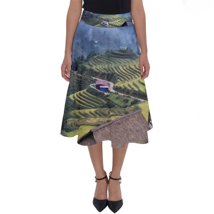 Rock Scenery The H Mong People Home Perfect Length Midi Skirt