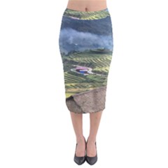 Rock Scenery The H Mong People Home Midi Pencil Skirt by Sudhe