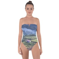 Rock Scenery The H Mong People Home Tie Back One Piece Swimsuit by Sudhe