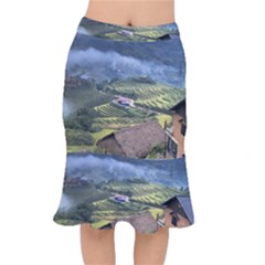 Rock Scenery The H Mong People Home Mermaid Skirt by Sudhe