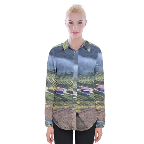 Rock Scenery The H Mong People Home Womens Long Sleeve Shirt by Sudhe