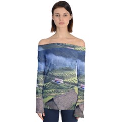 Rock Scenery The H Mong People Home Off Shoulder Long Sleeve Top