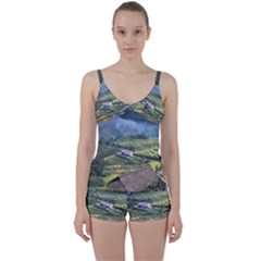 Rock Scenery The H Mong People Home Tie Front Two Piece Tankini by Sudhe