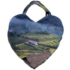 Rock Scenery The H Mong People Home Giant Heart Shaped Tote by Sudhe