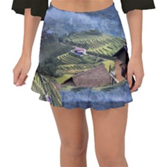 Rock Scenery The H Mong People Home Fishtail Mini Chiffon Skirt by Sudhe