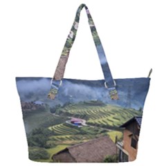 Rock Scenery The H Mong People Home Full Print Shoulder Bag