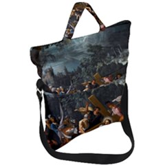 Christ On The Road To Calvary Fold Over Handle Tote Bag by ArtworkByPatrick