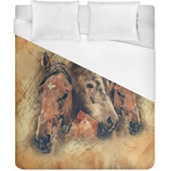 Head Horse Animal Vintage Duvet Cover (california King Size) by Sudhe