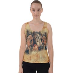 Head Horse Animal Vintage Velvet Tank Top by Sudhe