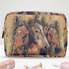 Head Horse Animal Vintage Make Up Pouch (medium) by Sudhe