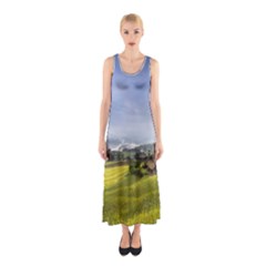 Vietnam Terraces Rice Silk Sleeveless Maxi Dress by Sudhe