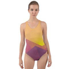 Image Sunset Landscape Graphics Cut-out Back One Piece Swimsuit by Sudhe