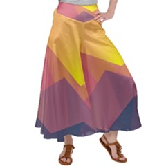 Image Sunset Landscape Graphics Satin Palazzo Pants