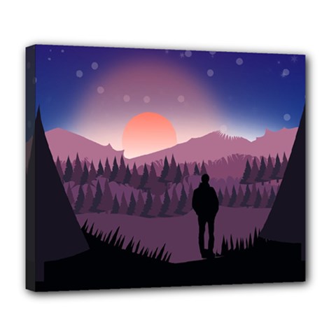 Dusk Sunset Dawn Sky Evening Deluxe Canvas 24  X 20  (stretched) by Sudhe