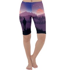 Dusk Sunset Dawn Sky Evening Cropped Leggings  by Sudhe