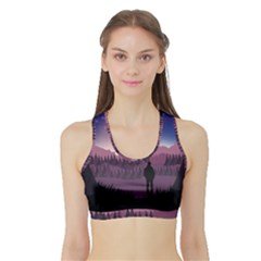 Dusk Sunset Dawn Sky Evening Sports Bra With Border by Sudhe