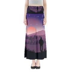 Dusk Sunset Dawn Sky Evening Full Length Maxi Skirt by Sudhe