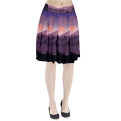 Dusk Sunset Dawn Sky Evening Pleated Skirt by Sudhe