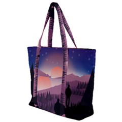 Dusk Sunset Dawn Sky Evening Zip Up Canvas Bag by Sudhe