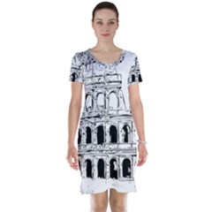 Line Art Architecture Short Sleeve Nightdress by Sudhe