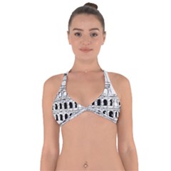 Line Art Architecture Halter Neck Bikini Top by Sudhe