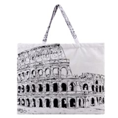 Line Art Architecture Zipper Large Tote Bag by Sudhe