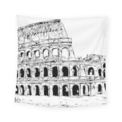 Line Art Architecture Square Tapestry (small) by Sudhe